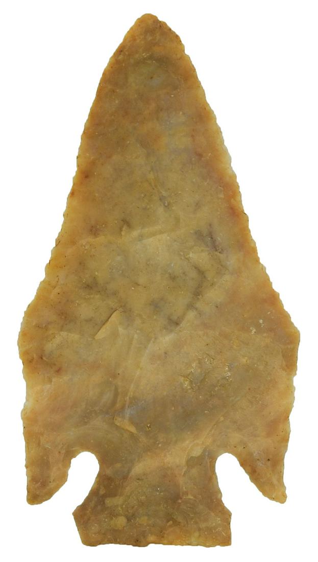 2 5/8"Jacks Reef. Bourbon Co, KY. Glossy Boyle Chert.: 2 5/8"Jacks Reef. Bourbon Co, KY. Glossy Boyle Chert. Very thin, well made. Ex-Doug Underwood, Tom Davis
