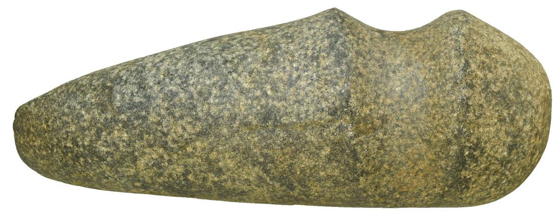 8 3/8" High Pole Axe. IN (near Waldron). Very good: 8 3/8" High Pole Axe. IN (near Waldron). Very good condition. Nicely polished green hardstone with light worn over scuffs. Well made. Ex-Lewis McDaniel