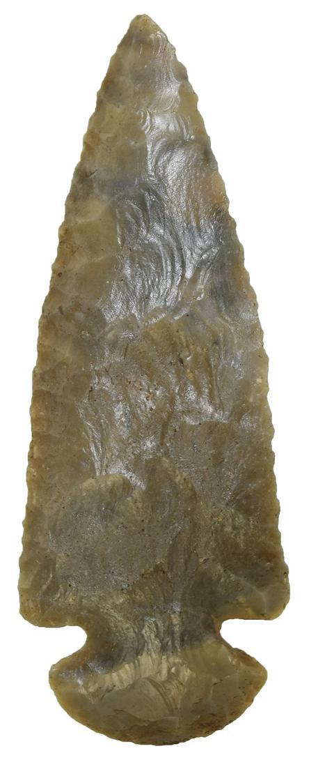 3 3/4" Dovetail. Floyd Co., KY. Sonora.: 3 3/4" Dovetail. Floyd Co., KY. Multiple colorful shades of high grade Sonora. Very well flaked, good symmetry. Very Fine Condition. Ex Randy Taylor. Pictured in WW#12. Jackson G9+ COA