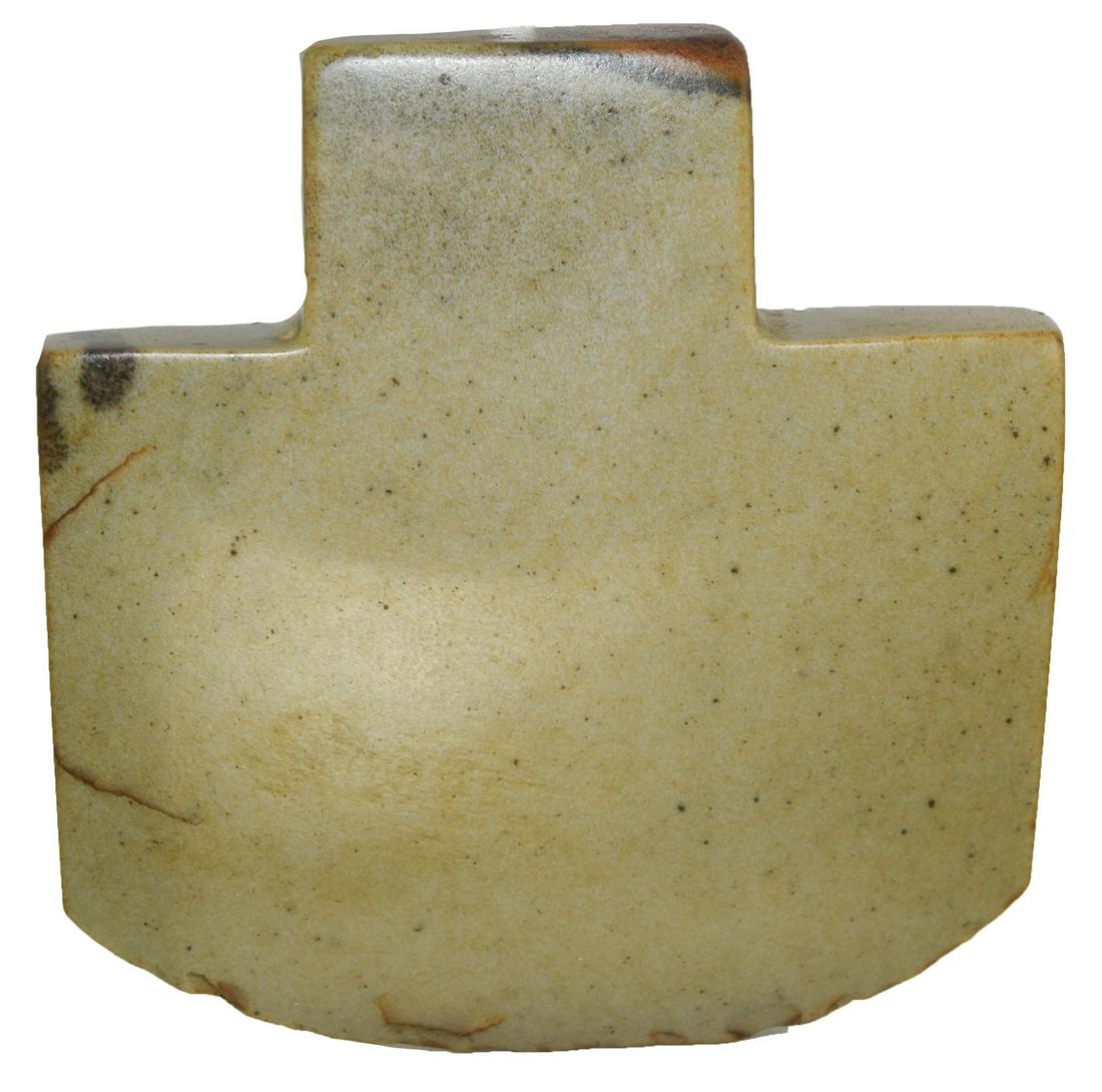 2 5/16" Socket Celt. Denmark. Neat artifact. Ex-Randy: 2 5/16" Socket Celt. Denmark. Neat artifact made of highly polished green chert. Very small nicks on bit, fine condition overall. Ex-Randy Ridenour, Kevin Pipes