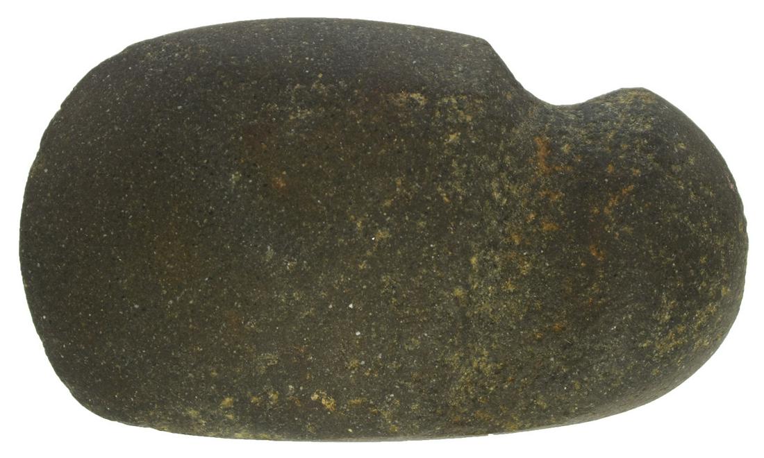 3 5/8" 3/4 Groove Axe. IA. Thin, very well made.: 3 5/8" 3/4 Groove Axe. IA. Thin, very well made. Polished Diorite. Very good condition