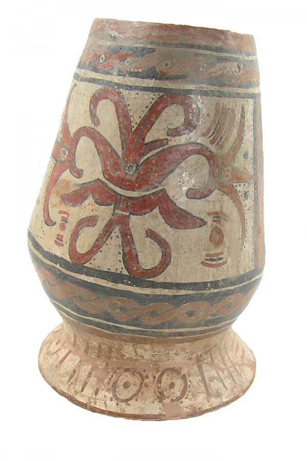 11 1/2" Large Painted Vase. Mexico. Precolumbian: 336. 11 1/2" Large Painted Vase. Mexico. Solid.
