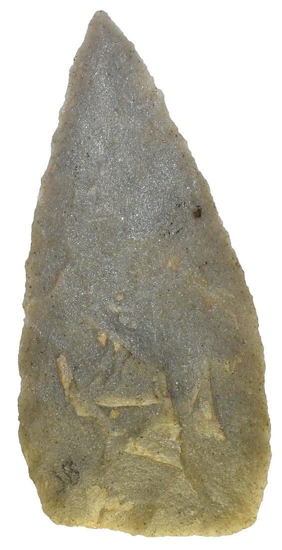 4 1/8" Triangular Blade. Iowa. Very thin translucent (1 of 2)