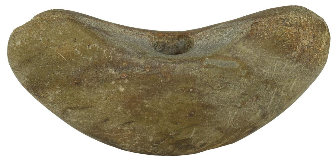 4 3/16" Crescent Bannerstone. Brown Co, OH. Banded (1 of 4)