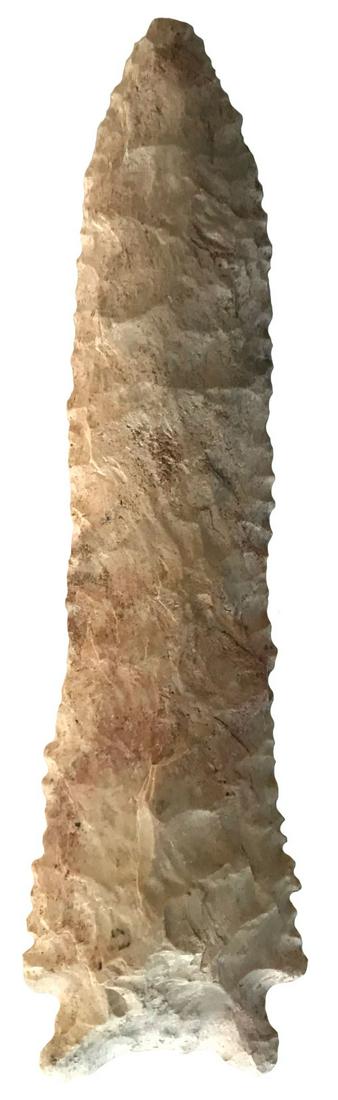 4 7/16" Stilwell. Adams Co, IL. Serrated edges. Reddish: 4 7/16" Stilwell. Adams Co, IL. Serrated edges. Reddish Chert. Ex-Robert Lee. Putty G8 COA