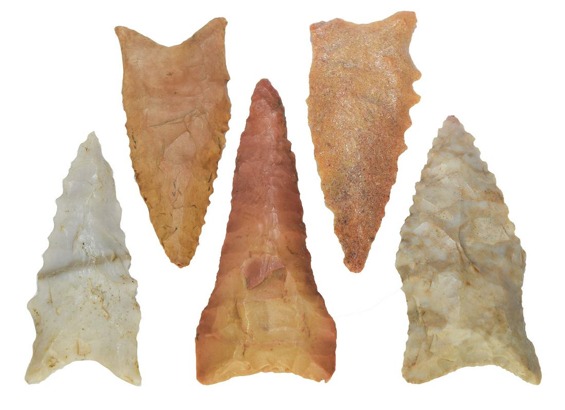 Group of 5 nice Daltons from IL and MO. 1 7/8"-2 1/4". (1 of 2)