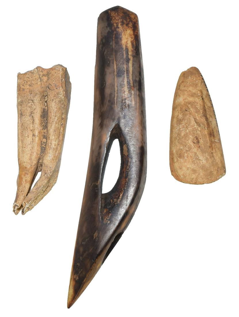 Early Inuit Sewing Kit. Old writing says "found in R. (1 of 2)