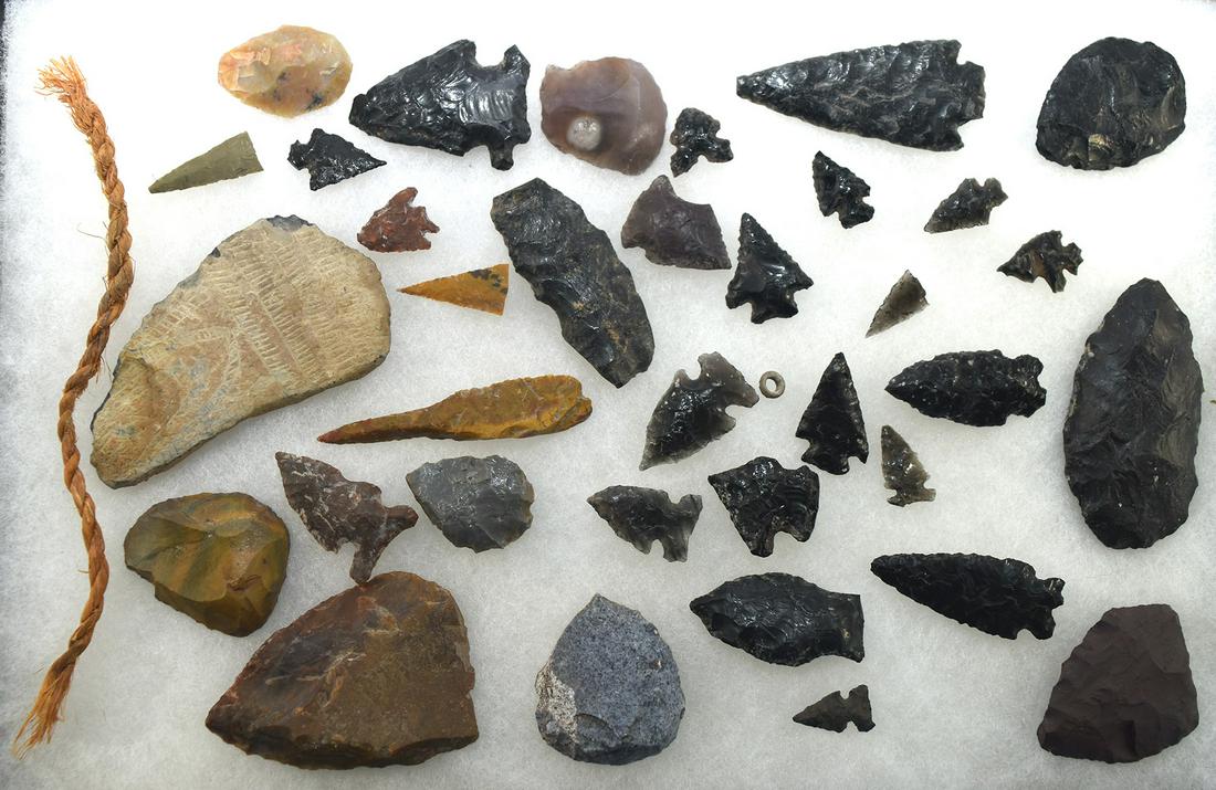 Group of 30 Artifacts and piece of Braided Rope found (1 of 2)