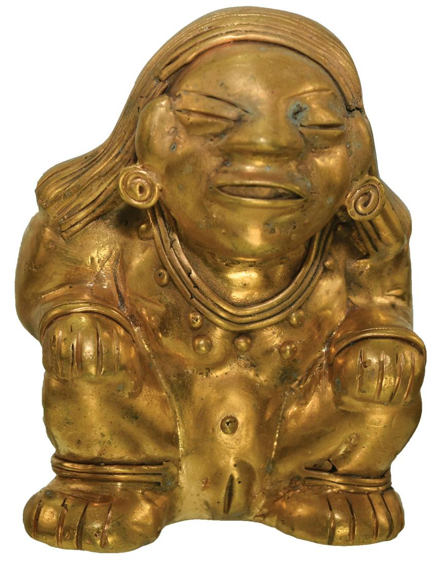 2 15/16" Tairona Female Effigy. Gold content unknown (1 of 6)