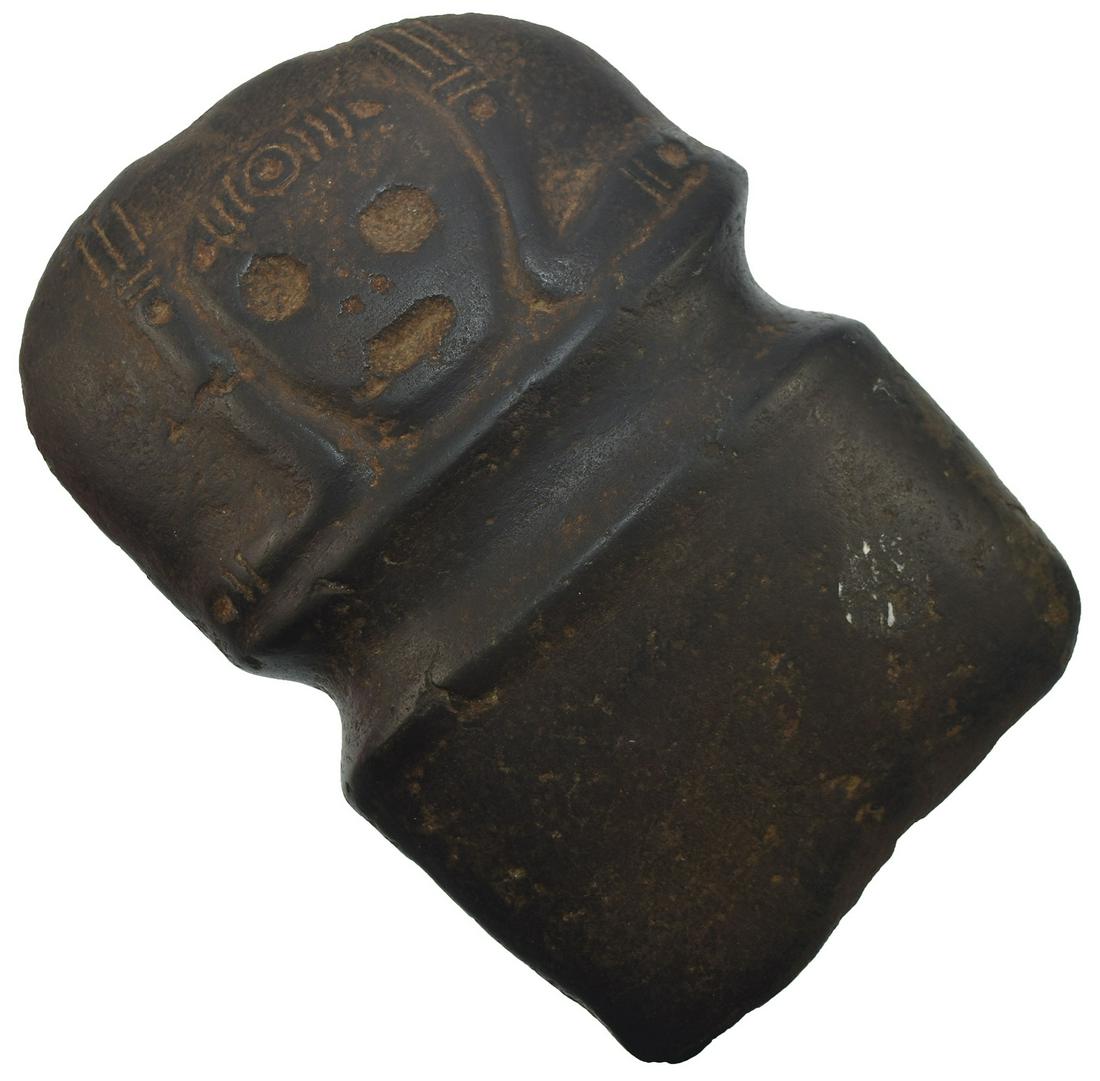 7 1/2" Taino Full Groove Axe with decoration (human (1 of 4)