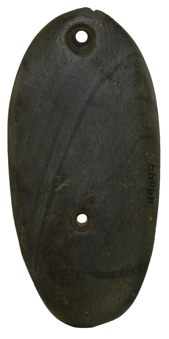 4 1/16" Glacial Kame Gorget.  Davis COA.  Ohio.  Nicely (1 of 4)