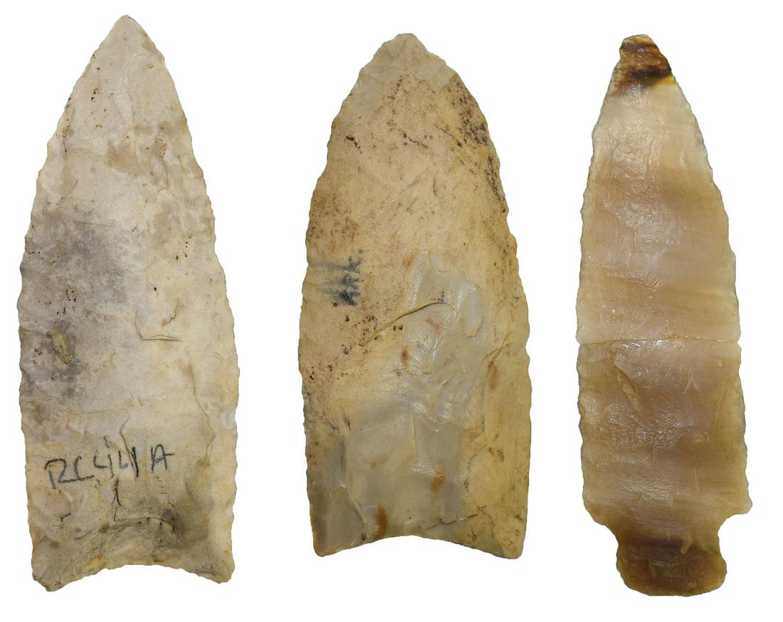 3 Arkansas Points.  2 9/16" Dalton, 2 1/2" Novaculite (1 of 3)