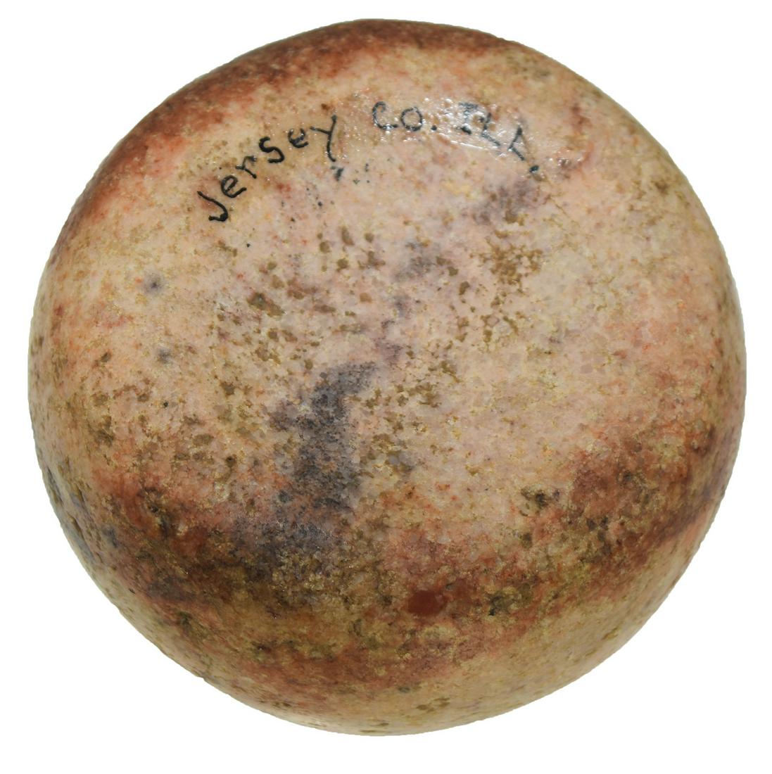 3 13/16" Jersey Bluff Discoidal.   Vivid red and white (1 of 6)