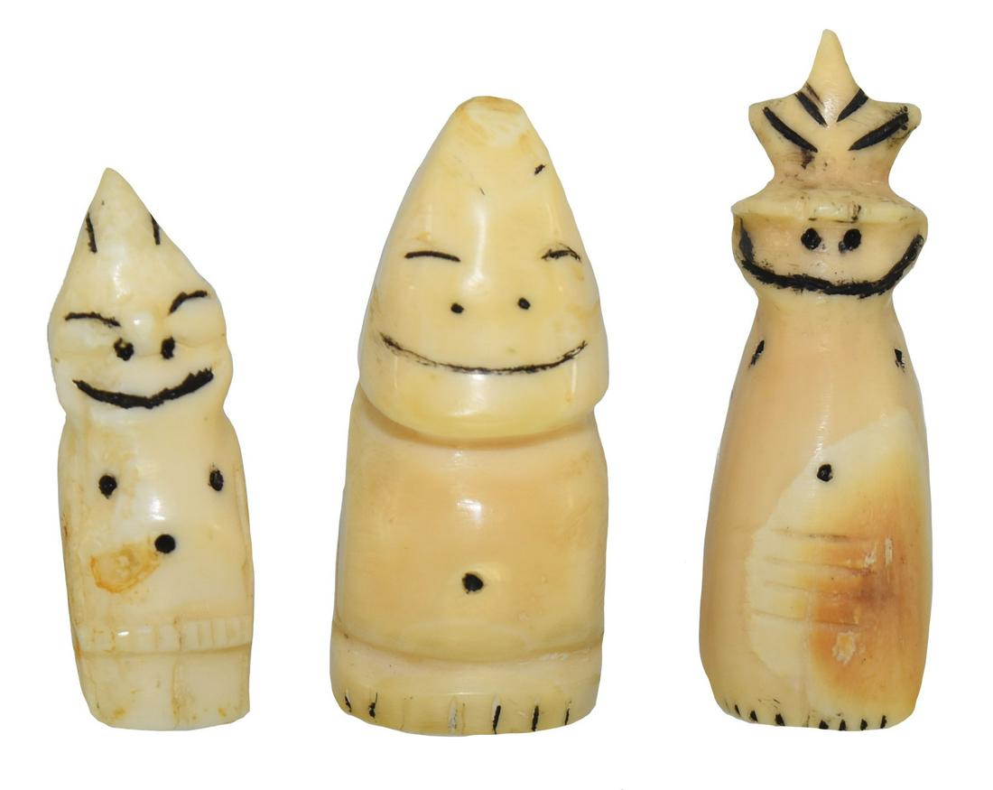 3 Hand Carved "Billikens", 1 1/4" to 1 1/2".  Collected (1 of 1)