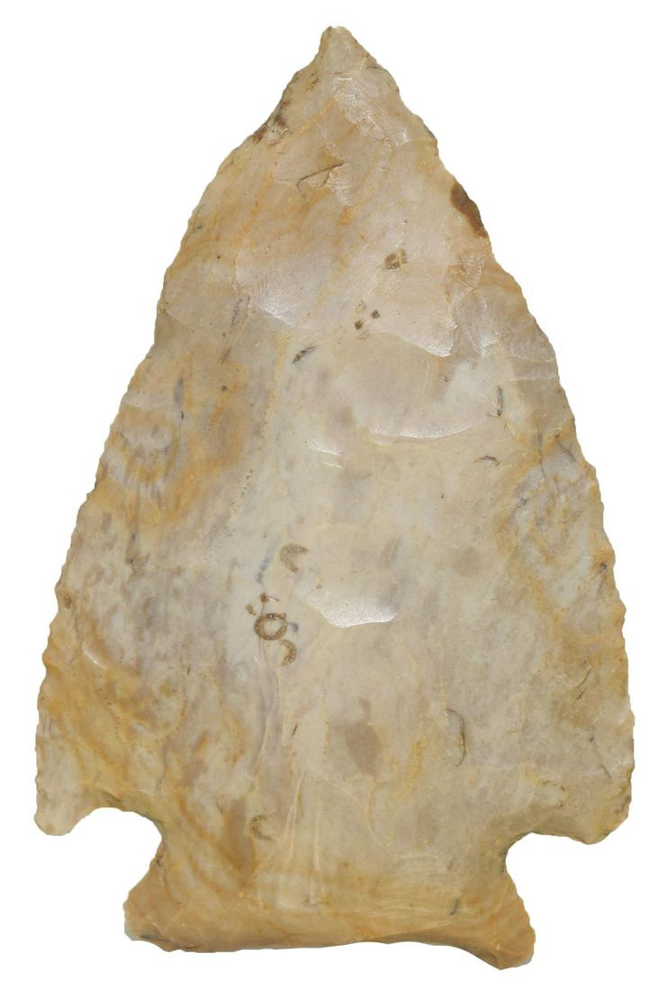 4" Neuberger.  Iowa.  Large, broad point.   Ex-Gary (1 of 3)