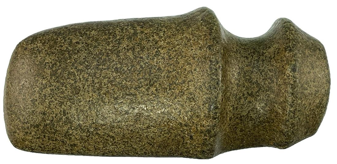 7 3/4" Raised Ridge Trophy Axe. Meadows COA. IN.: 7 3/4" Raised Ridge Trophy Axe. Indiana. Highly developed with high ridges and deep groove. Polished Granite. Excellent condition. Ex-Jim Crawford. Meadows and Motley COAs. Featured on the back cover