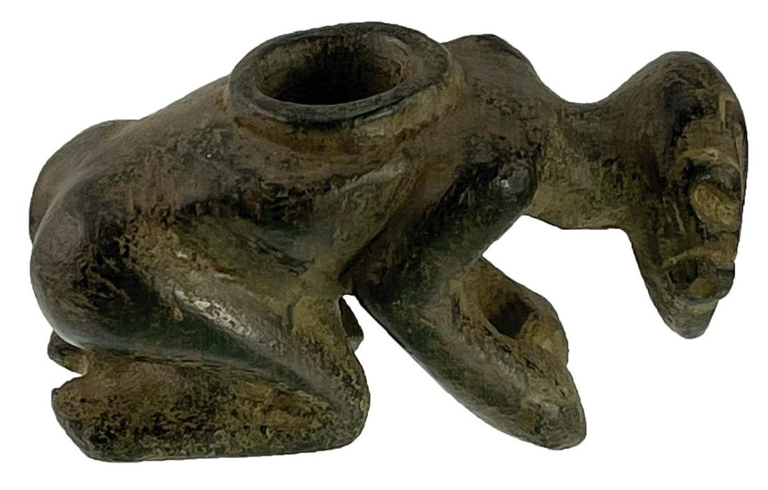 2 11/16" Kneeling Human with Mask Pipe.  Mason Co, WV. (1 of 7)