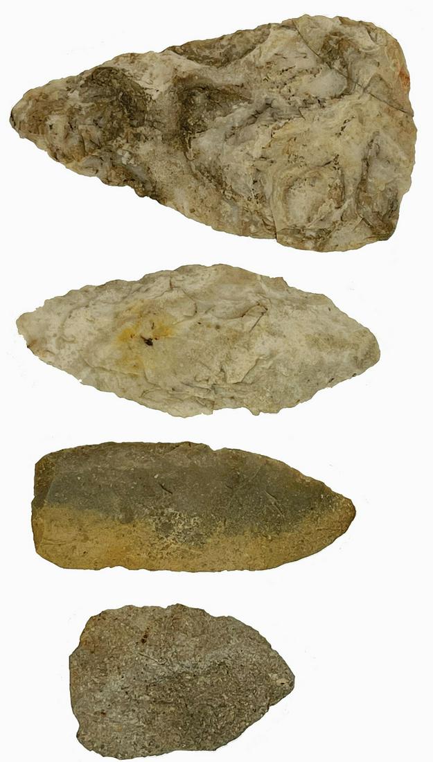 Group of 4 Blades.  2 1/2"-4 5/8".  Nice North Blade. (1 of 2)