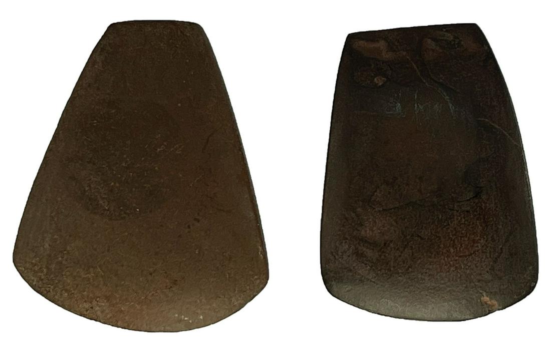 Two Hematite Miniature Celts.  1 3/4" and 1 7/8". (1 of 5)