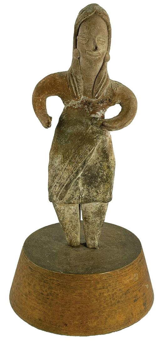 6 7/8" H. Colima Ceramic Figurine. Mexico.  Mounted on (1 of 4)