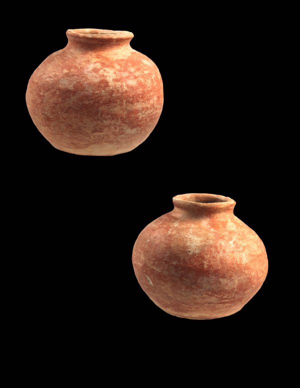 6" Tall PreColumbian Bottle. Red Paint.: 6" Tall PreColumbian Bottle. Red Paint. MX. Solid.