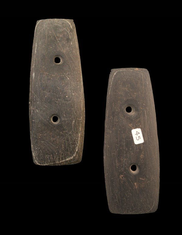 4 3/4" Gorget. Davis Paper. Tennessee: 4 3/4" Gorget. Benton Co, TN. Davis G8 Paper. Black slate, tan banding