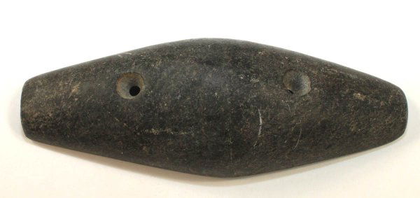 4" Expanded Center Gorget. Davis Paper. Tennesse: 4" Expanded Center Gorget. TN. Polished Steatite. Nice. Concave backside.