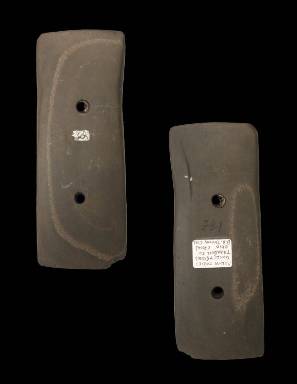 5 7/16" Gorget. Davis Paper: 5 7/16" Gorget. Trumbull Co, OH. Davis G6 COA. Dark brown slate with tan swirl