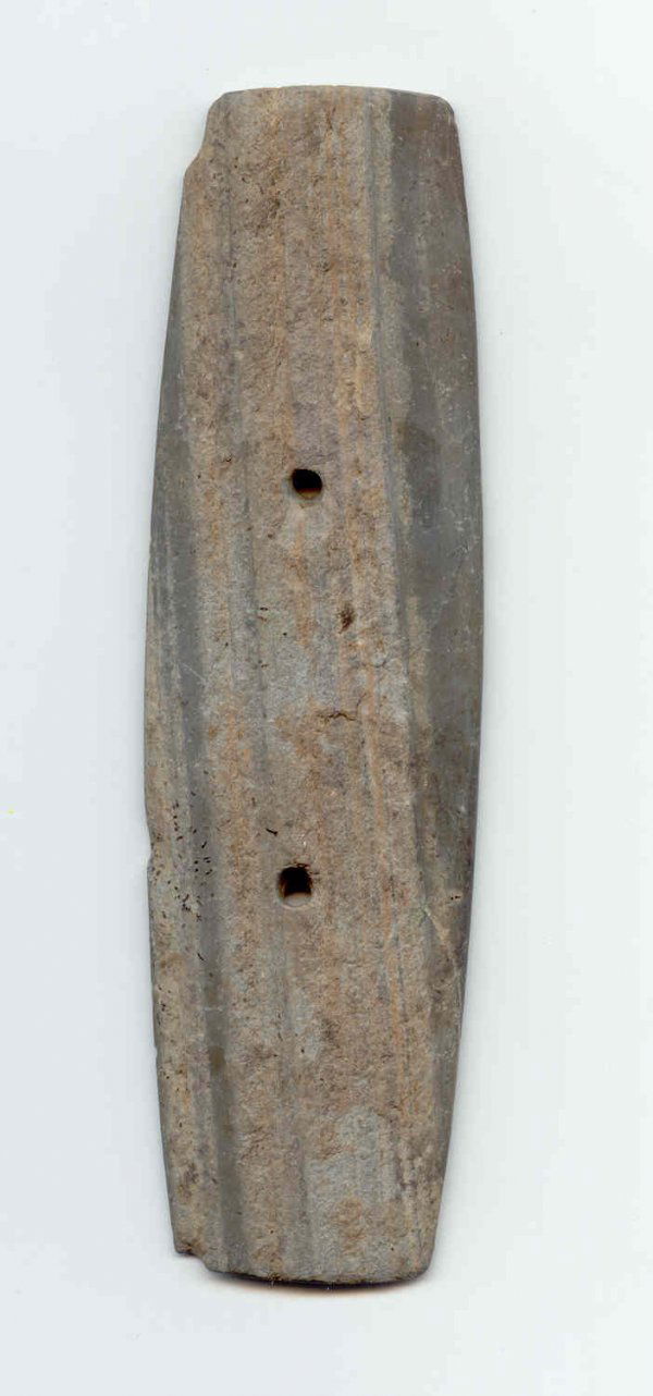 4 1/8" Gorget. Davis Paper. Slate: 4 1/8" Gorget. TN. Davis G6 Paper. Neat, weathered slate