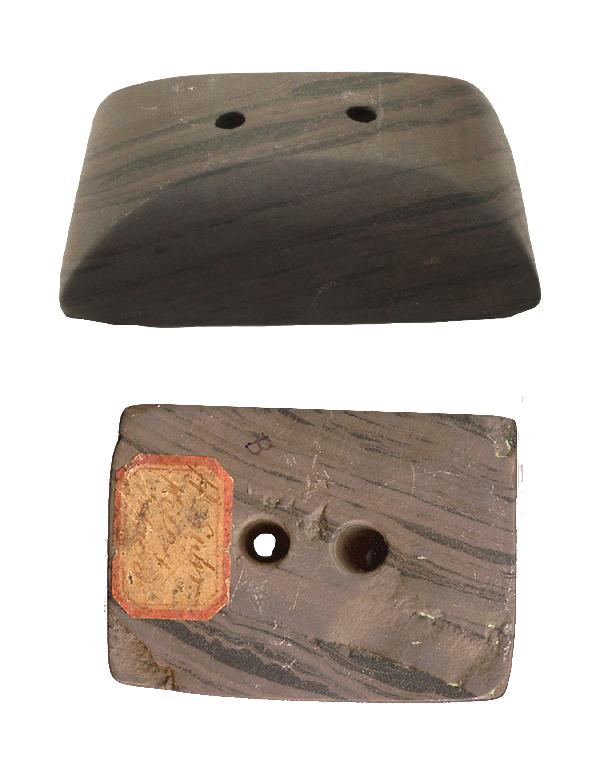 2 5/8" Keeled Gorget. Davis G8 Paper. Brown Slate: 2 5/8" Keeled Gorget. Davis G8 Paper. Brown Slate. OH. Very fine example