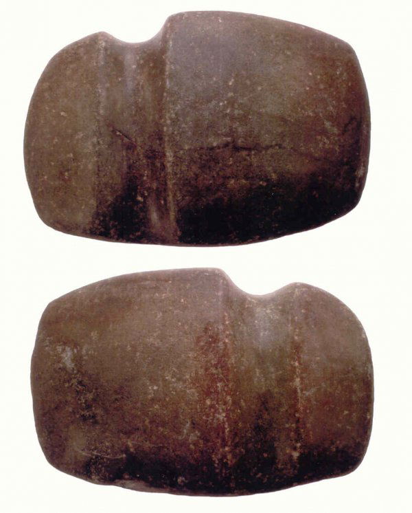 4 3/8" 3/4 Groove Ax. Great polish. Fayette Co,: 4 3/8" 3/4 Groove Ax. Great polish. Dark brown hardstone. Fayette Co, IN. Fine condition. Ex-Elmer Unland