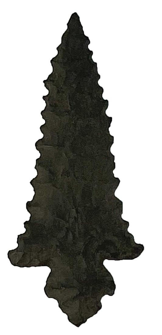 1 7/8" Caddo Hayes Point. AR. Black Chert. Cricket (1 of 4)