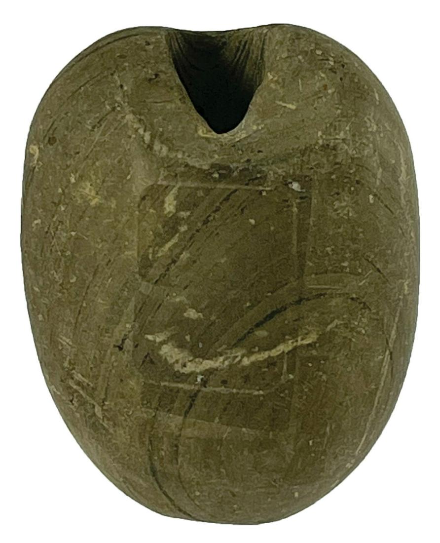 2 1/2" Flattened Tube Bannerstone. OH. Banded Slate. (1 of 8)