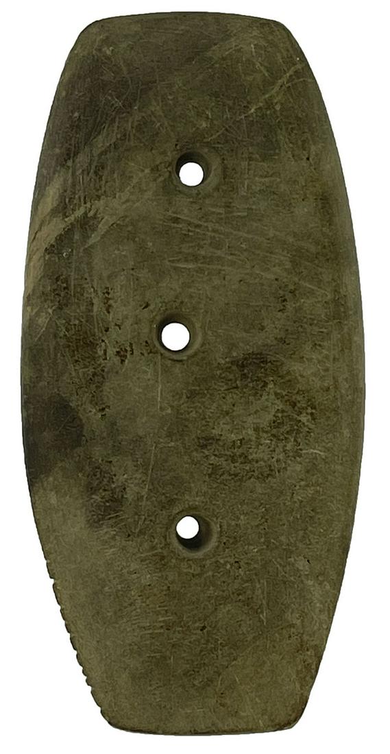 3 7/8" Three Hole Tallied Gorget. Indiana. Light green (1 of 4)