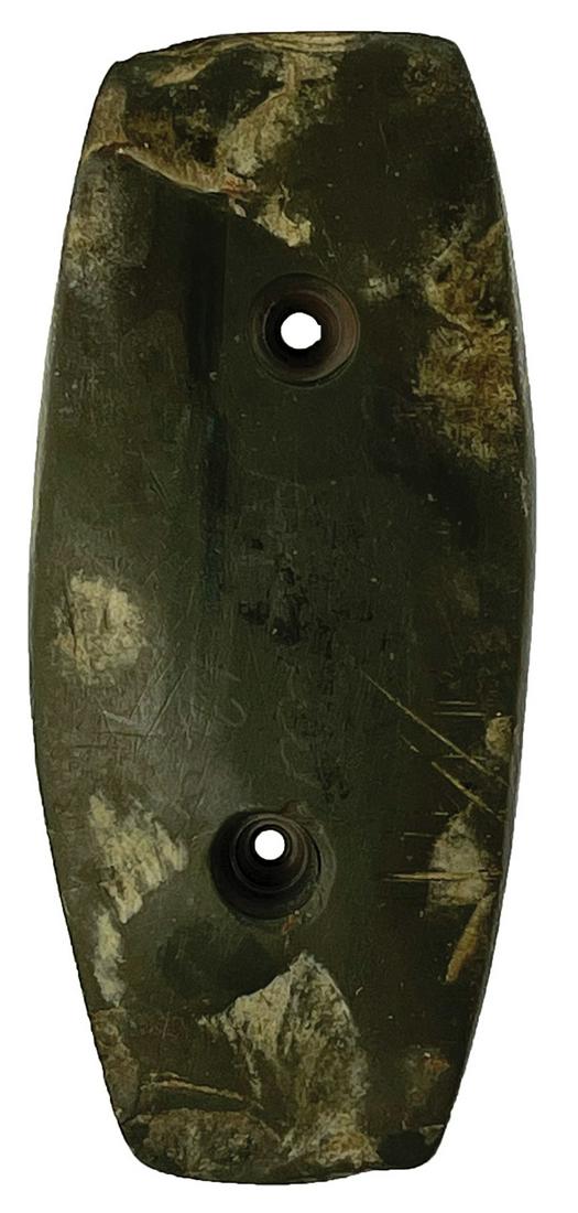 3 1/2" Adena Gorget. OH. Dark Slate. Pictured in (1 of 4)