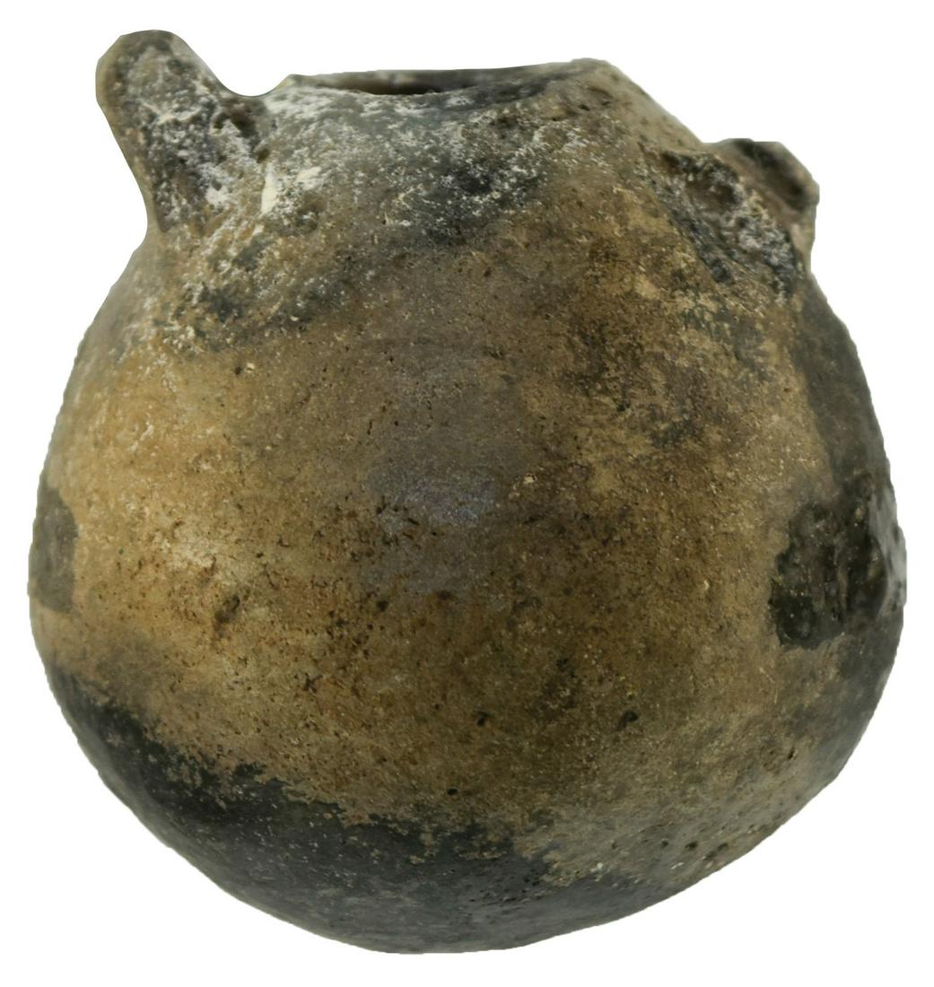 1 7/8" D. Miniature Handled Jar. Solid Bowl. Ex-Forrest (1 of 6)