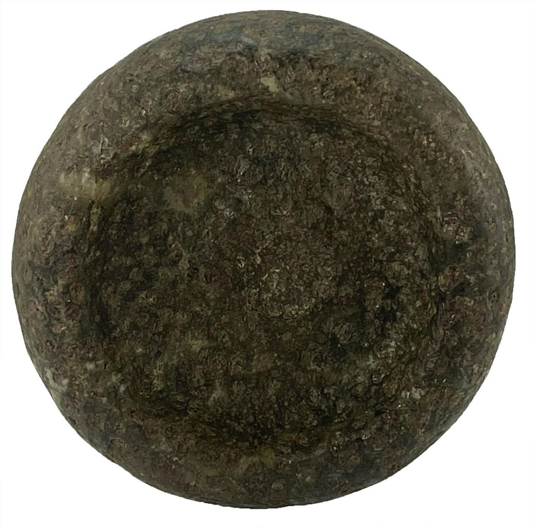 4 1/8" Dimpled Discoidal. KY. Dense black Hardstone. (1 of 6)