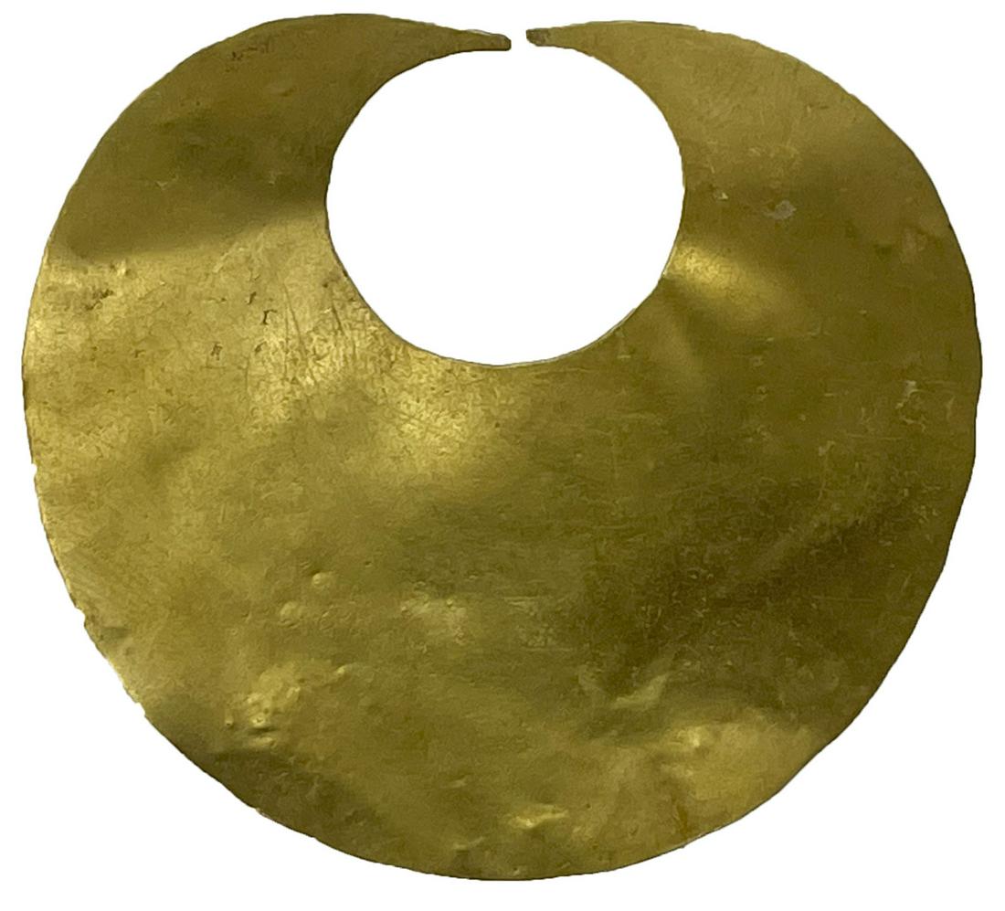 Large 3" Pre-Columbian Gold Nose Ring. 18K, 10 grams. (1 of 2)
