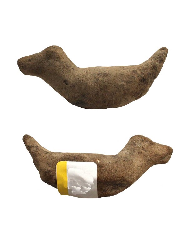 3 1/8" Popeyed Birstone. Jackson COA: 3 1/8" Popeyed Birstone. Ohio. Curved, undrilled example. Looks like Pipestone. Rare. Jackson COA