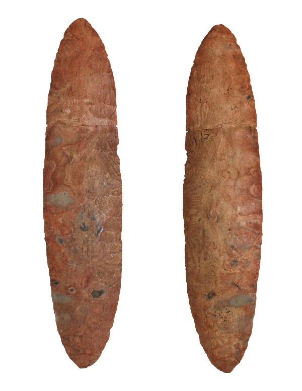 13 1/4" Friendship Blade. Spiro Mound: Sale Highlight. 13 1/4" Friendship Blade. Spiro Mound, LeFlore Co, OK. Found in 1935 by CM Cooperider. One ceremonial break has been glued. Illustrious collector history. Pictured 17 times over the la