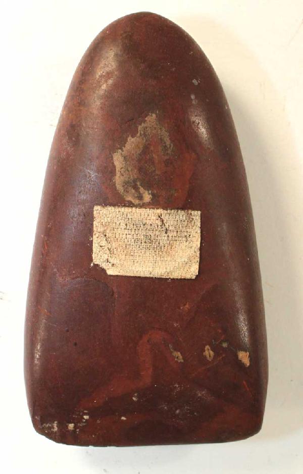 3 1/8" Polished Hematite Celt. Jackson Paper: 3 1/8" Polished Hematite Celt. Mason Co, KY. Jackson Paper