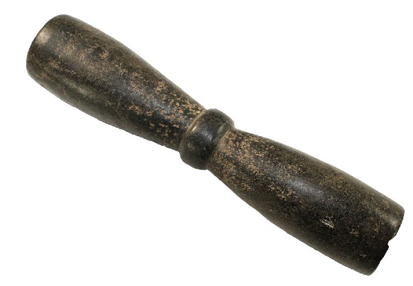 10 7/8" Steatite Contricted Center Tube Pipe: 10 7/8" Steatite Contricted Center Tube Pipe. TN. From an old New England Collection. Nice