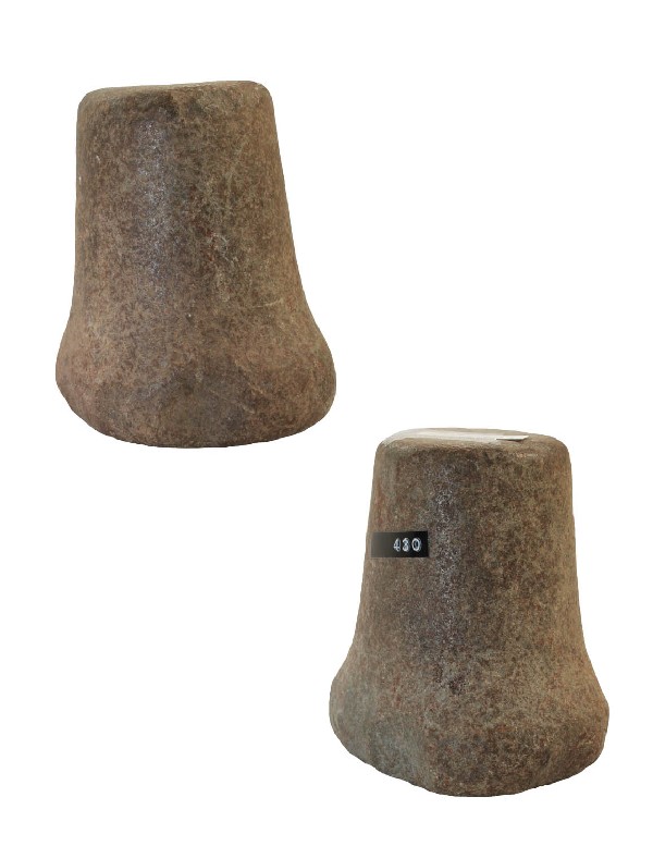 3 1/2" Flat Top Pestle. Pictured WW9: 3 1/2" Flat Top Pestle. Dimpled. Hancock Co, IN. Ex-Sisson, Charlie "Modoc" Smith. Pictured WW9, pg 332 and Sisson Sale Catalog