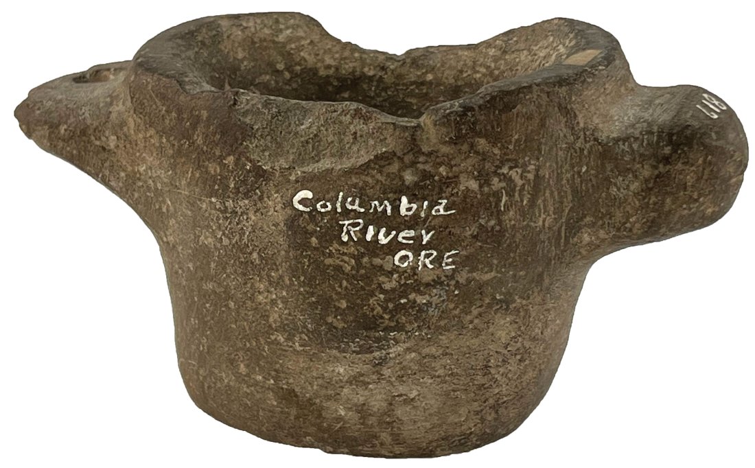 5 3/4" Stone Bird Effigy Bowl. Columbia River area, OR. (1 of 6)