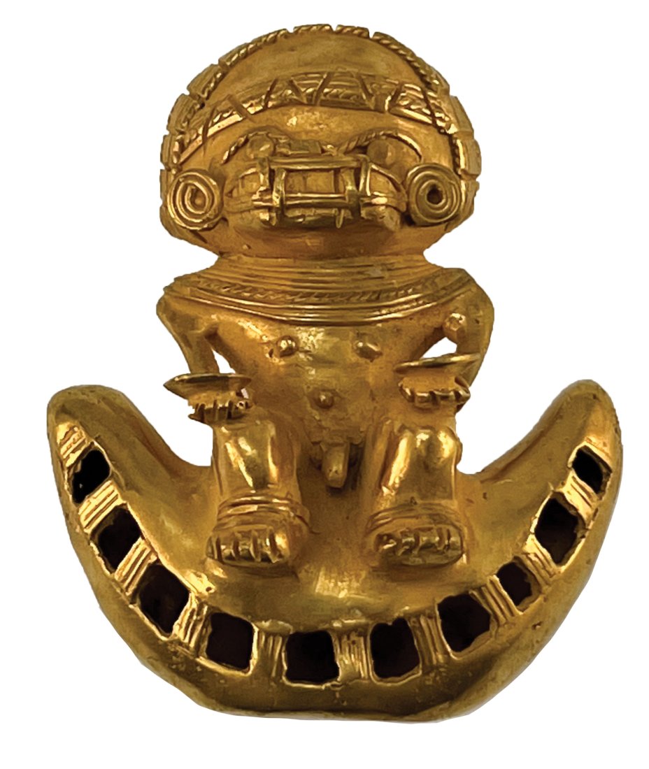 3 1/16" Tairona Animal Effigy Figure.  Gold content (1 of 6)