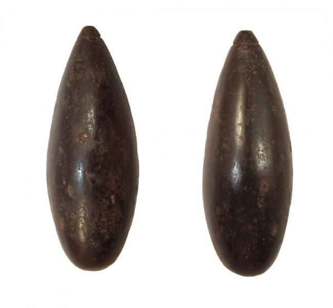 3" Hematite Plummet. Boone Co, MO. Ex-Paul Seller: 3" Hematite Plummet. Boone Co, MO. Ex-Paul Sellers