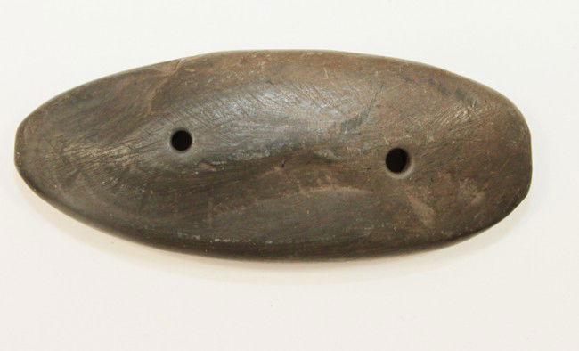 3 3/4" Gorget. Shelby Co, IN. Ex-Lawrence Bishop: 3 3/4" Gorget. Shelby Co, IN. Ex-Lawrence Bishop