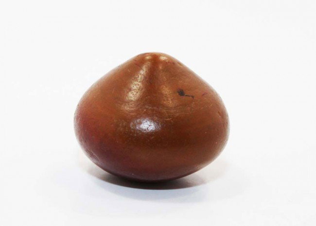 1 7/16" Diameter Round Base Cone. Ex- Roy Hathco: Made of polished Jasper. It was in Roy Hathcock's glass top display table for many years in his relic room. Ken Partain purchased the contents of the table from Roy's widow Norma. Roy found this cone