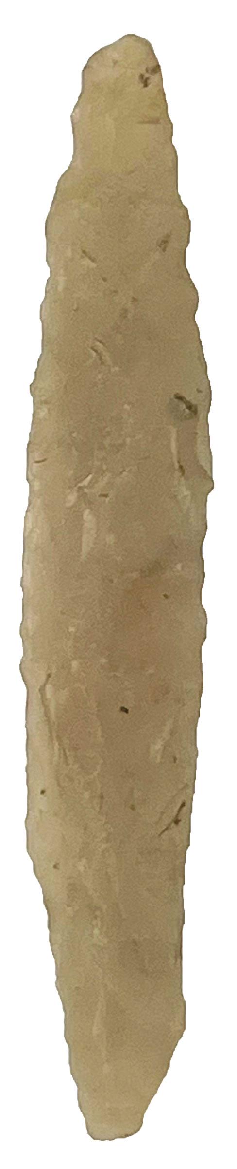 3" Bi-Point Drill or Perforator. Highly translucent Chalcedony. Comfort: 3" Bi-Point Drill or Perforator. Midwestern. Highly translucent Chalcedony. Ex-Dr. Charles Comfort