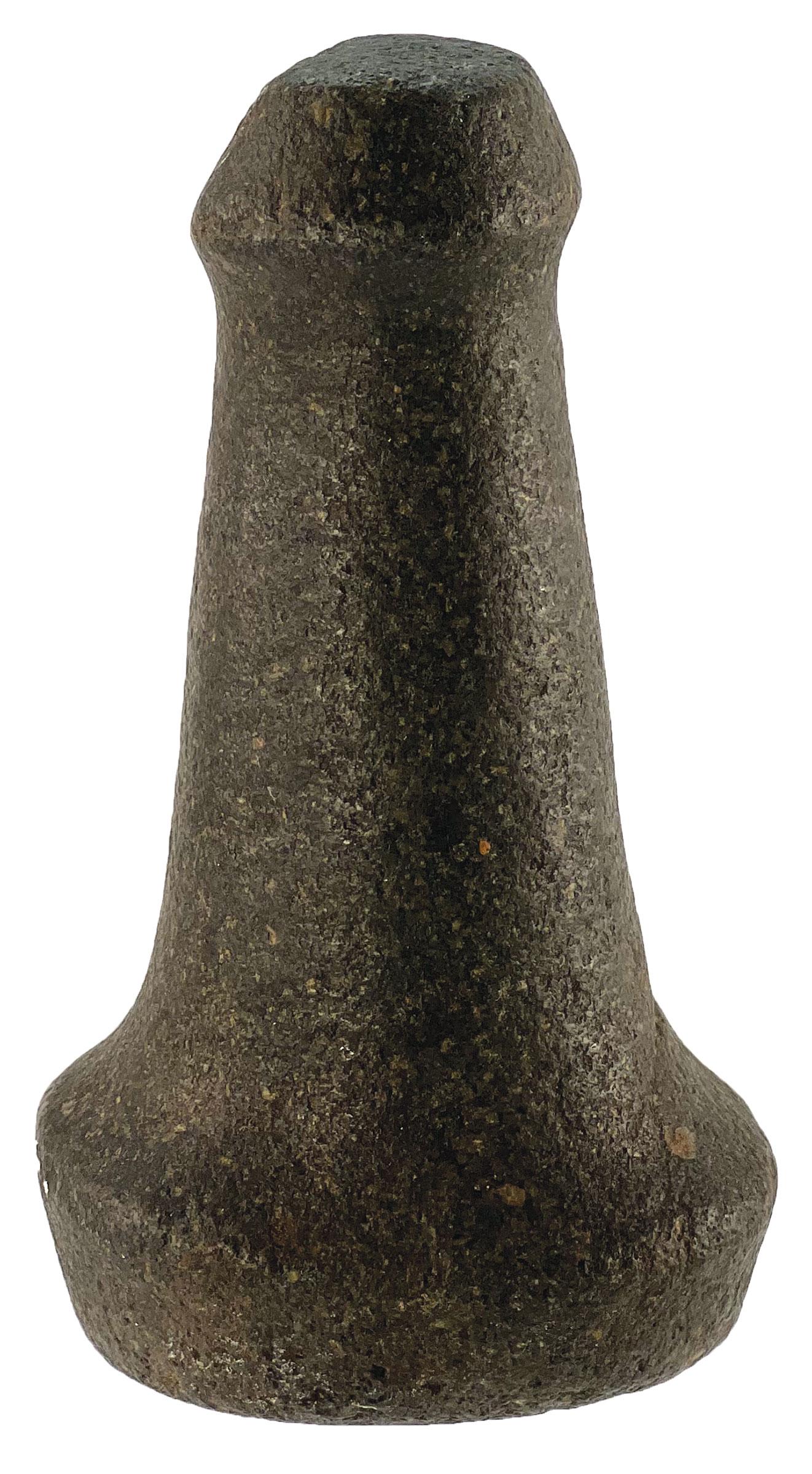 5 7/8" Knobbed Pestle. Benton Co, WA. Sits well, finely made.: 5 7/8" Knobbed Pestle. Benton Co, WA. Graceful with good polish. Knob has ancient salvage on side. Sits well, finely made. Ex-Dr. John Mountjoy, Brian Beaulaurier, Randle McNeice Found by Ernie Cowles
